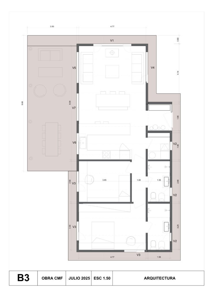 plano de casa 110 m2