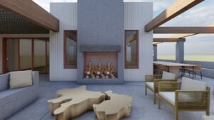 Render de Casa con patio interior